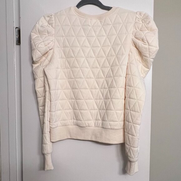 TCEC Puff Sleeve Shoulder Quilted Crewneck Sweater - Picture 2 of 3